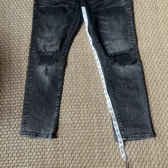 Anthropologie Pilcro Jeans Slim Boyfriend Distressed Black Wash 31 Grunge - Picture 7 of 7